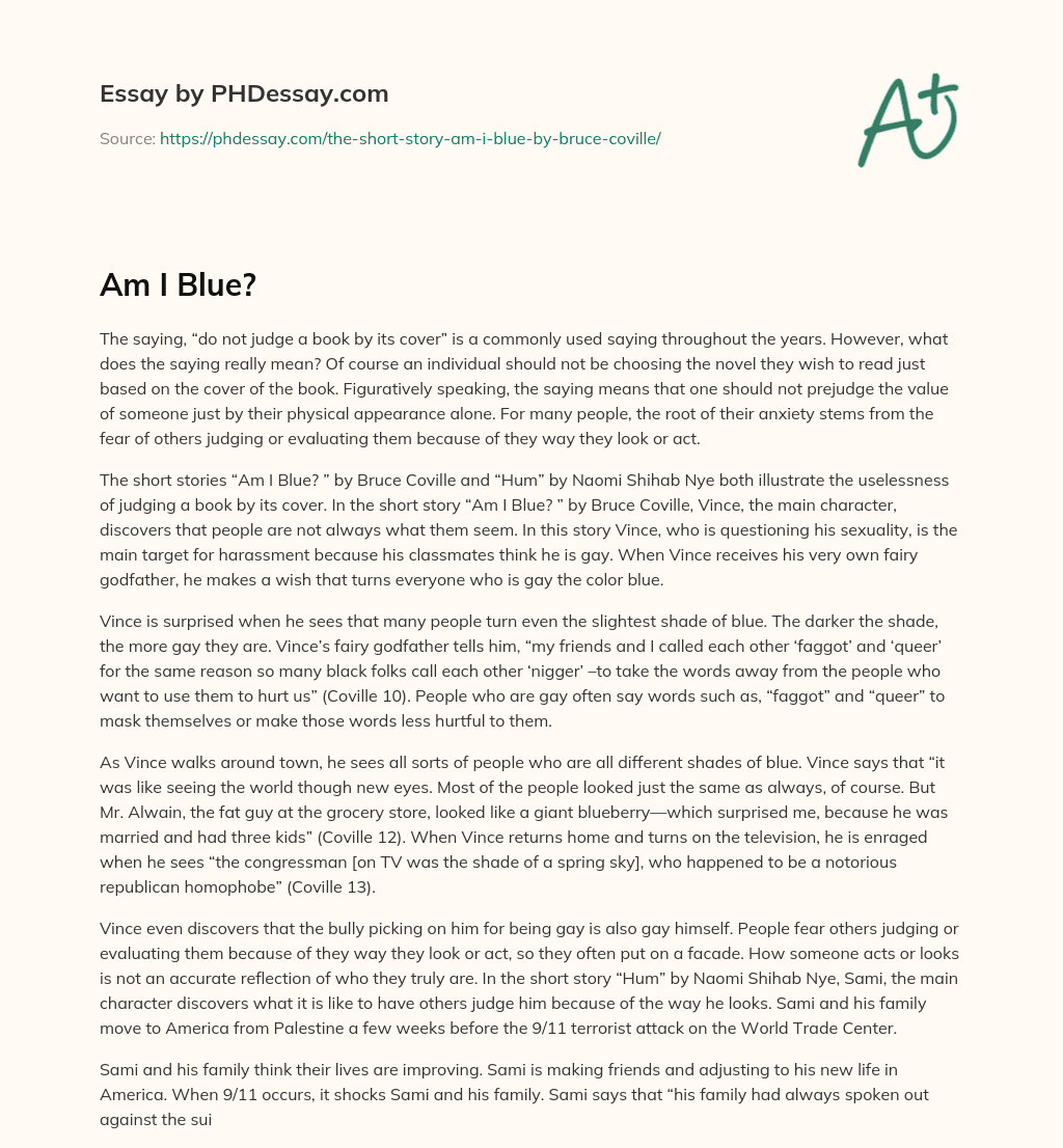 Don’t Judge a Book by Its Cover: The Importance of Looking Beyond Physical Appearance essay