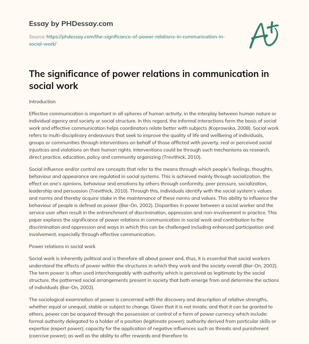 thesis on power relations
