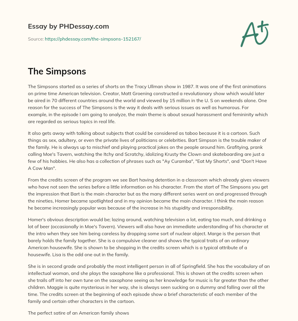 The Simpsons essay