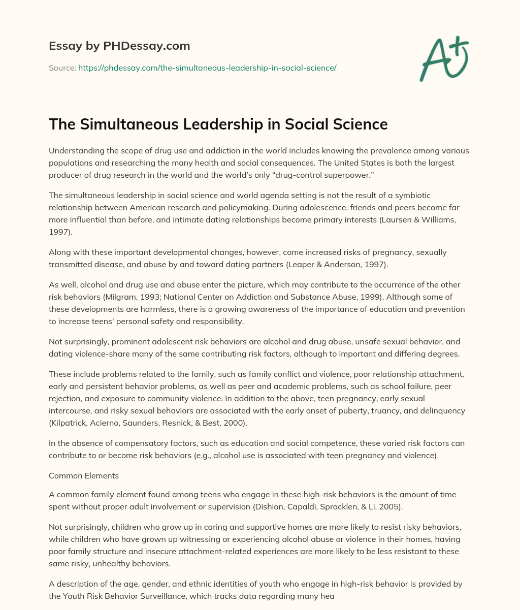The Simultaneous Leadership in Social Science essay