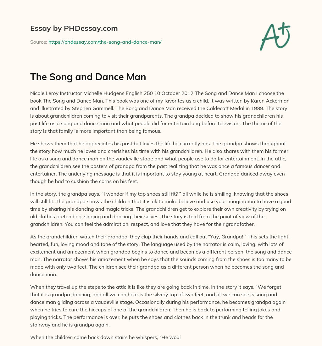 The Song and Dance Man essay