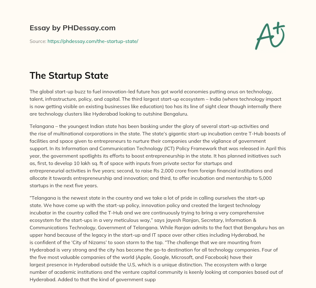 The Startup State essay