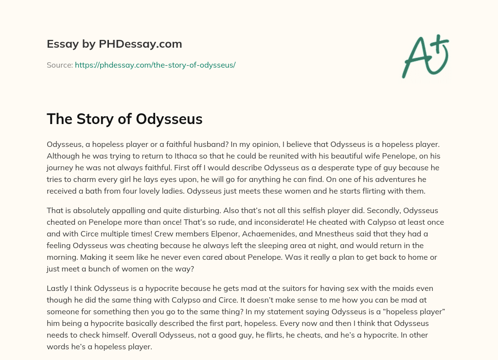 informative essay on odysseus