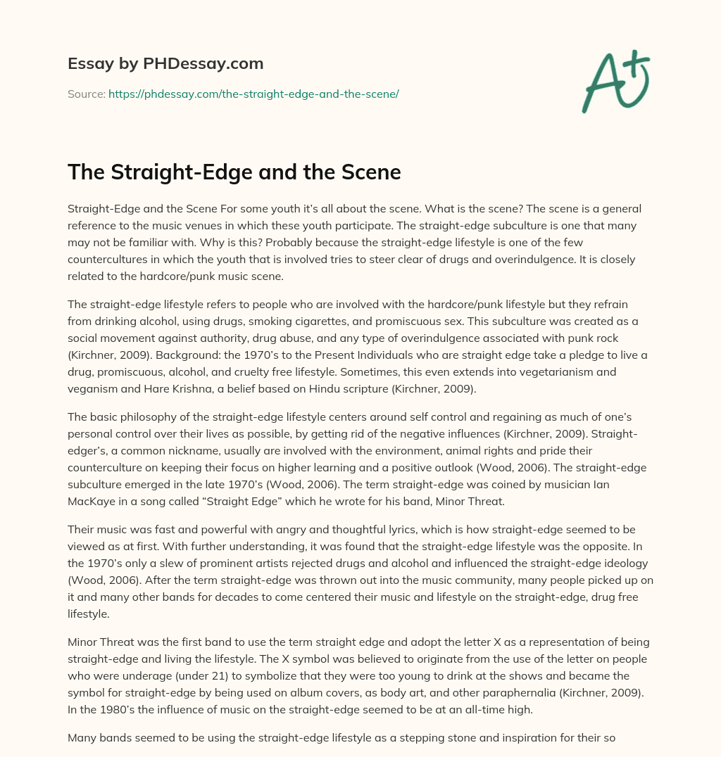 The Straight-Edge and the Scene essay