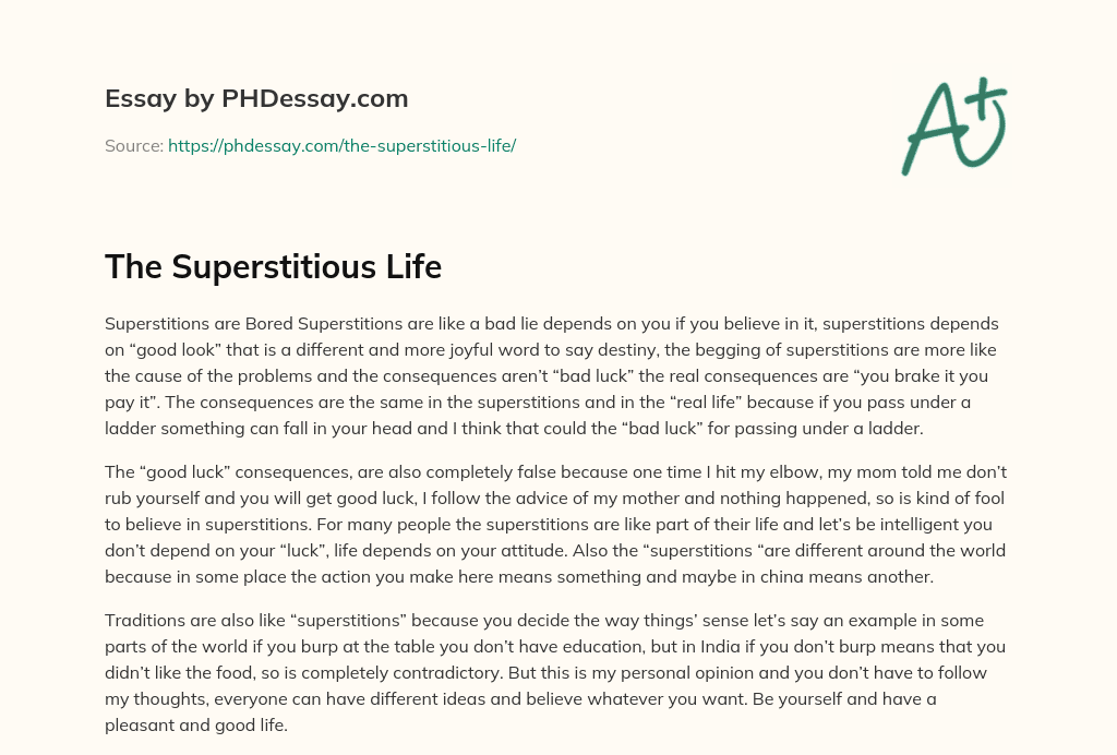 The Superstitious Life essay