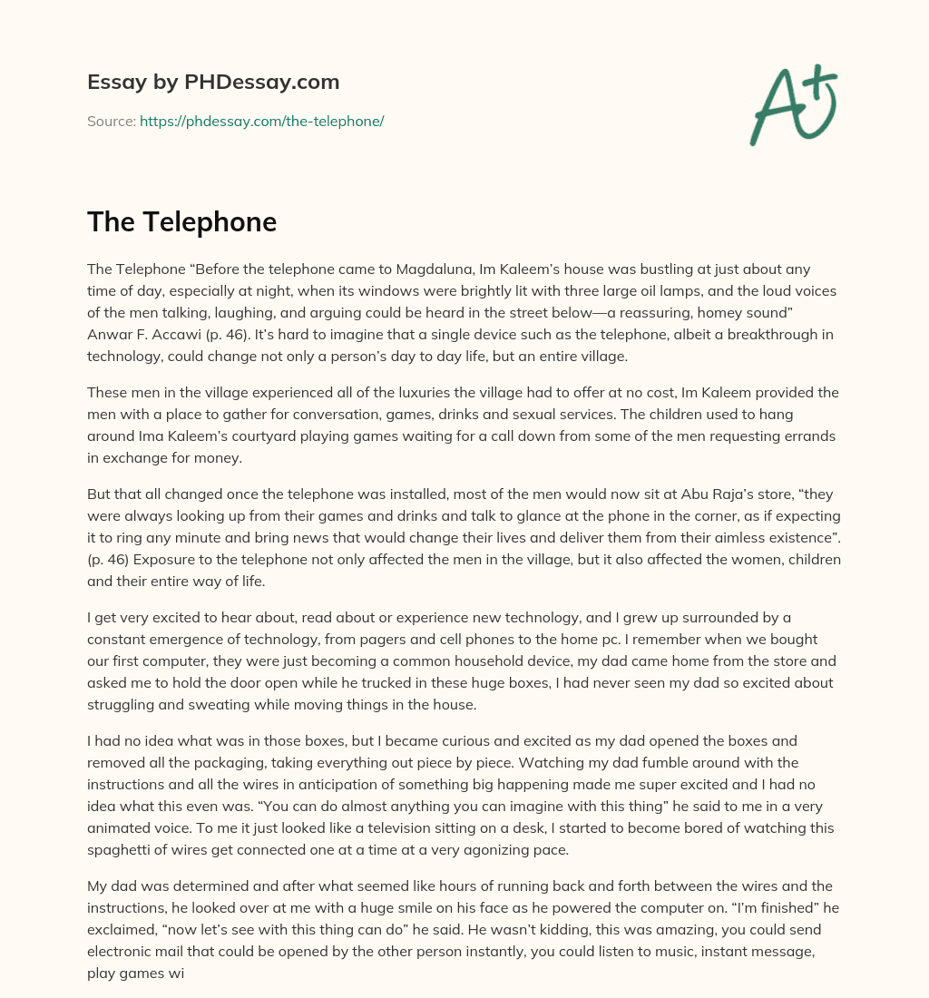 The Telephone essay