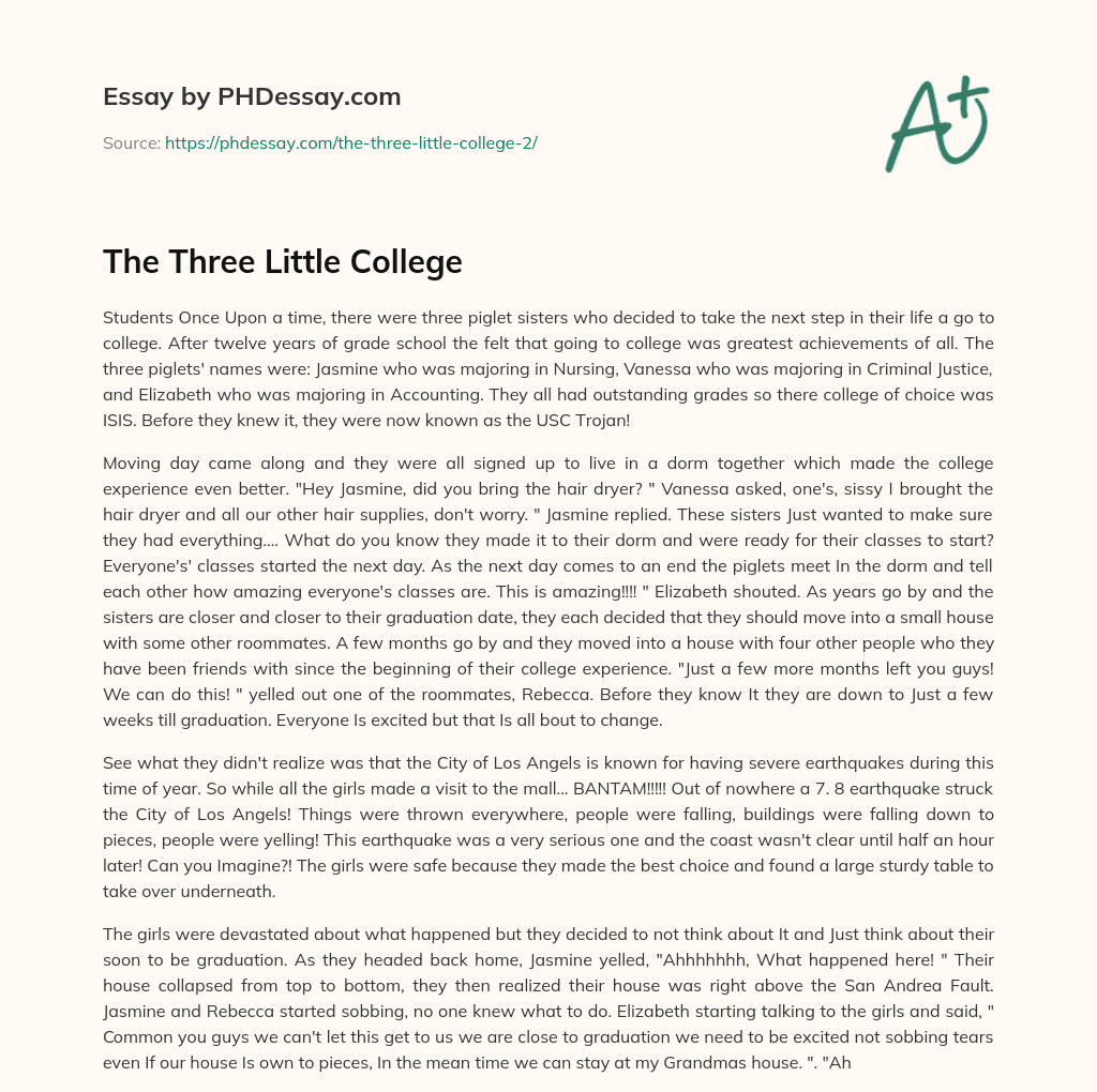 The Three Little College essay