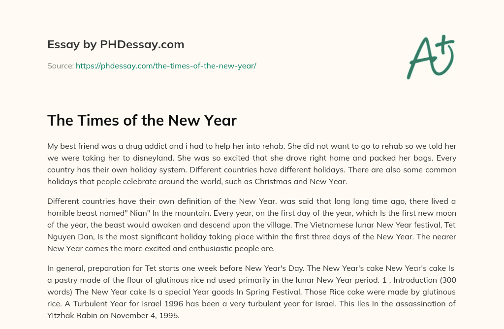 The Times of the New Year essay