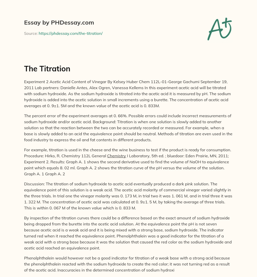 The Titration essay
