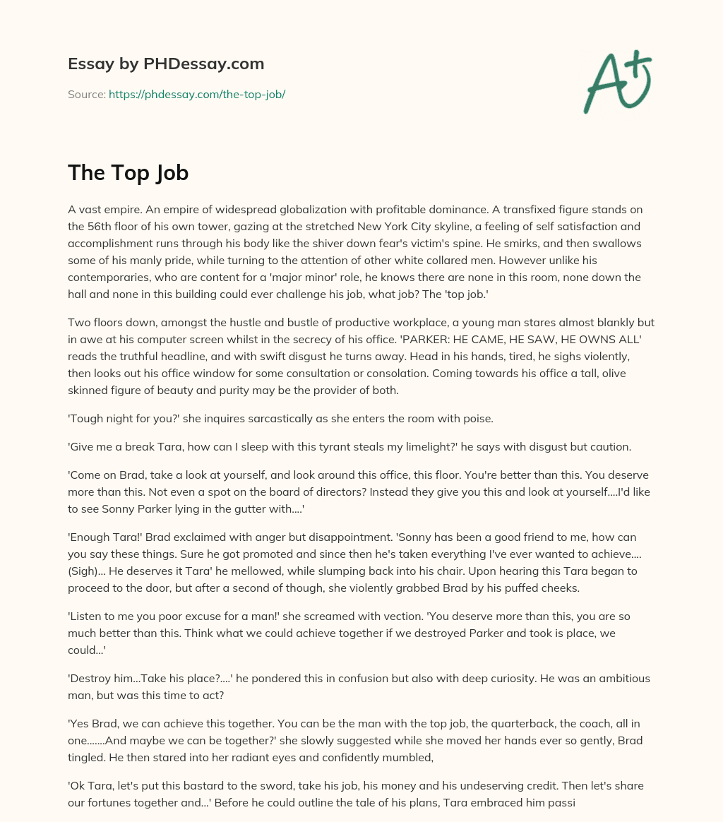 The Power and Isolation of Corporate Success essay