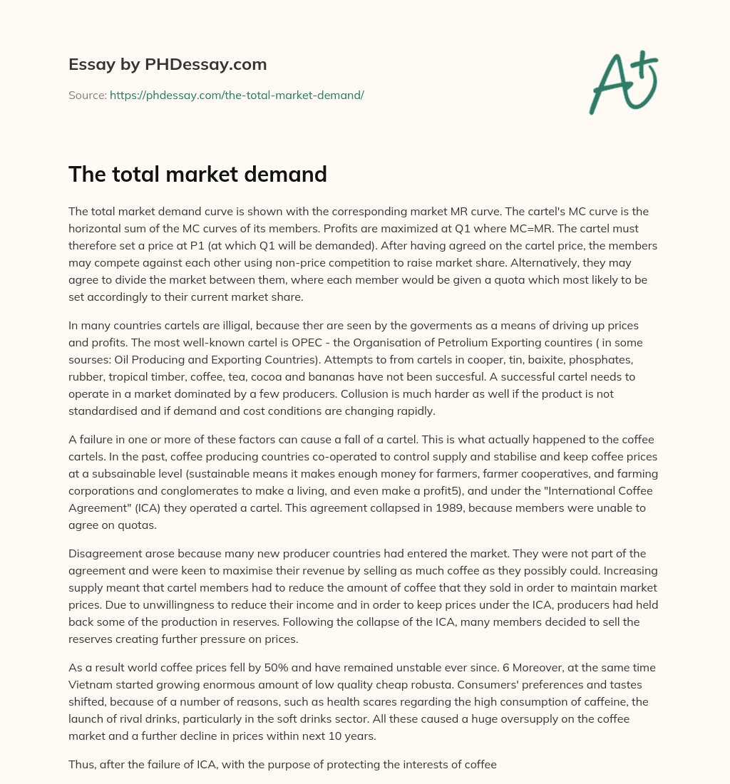 The total market demand essay