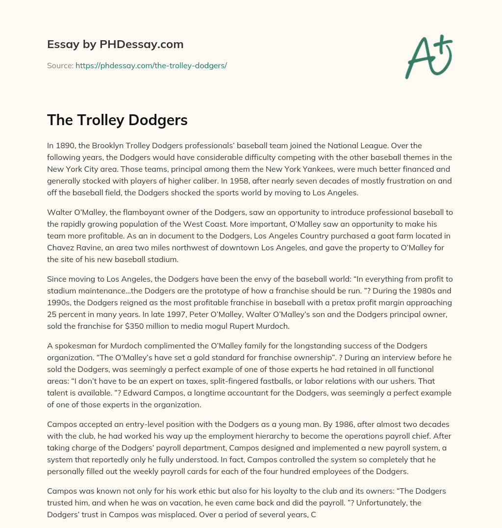 The Trolley Dodgers essay