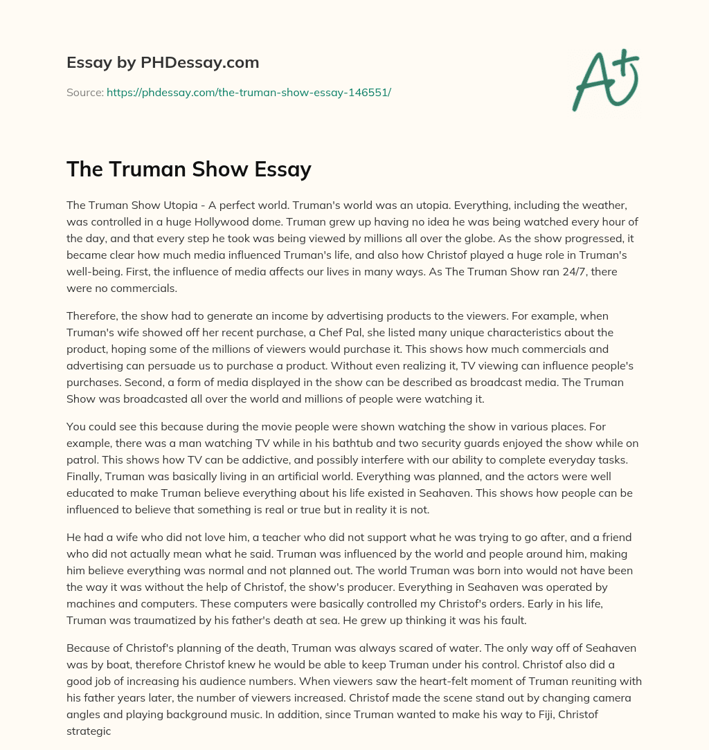 The Truman Show Essay essay