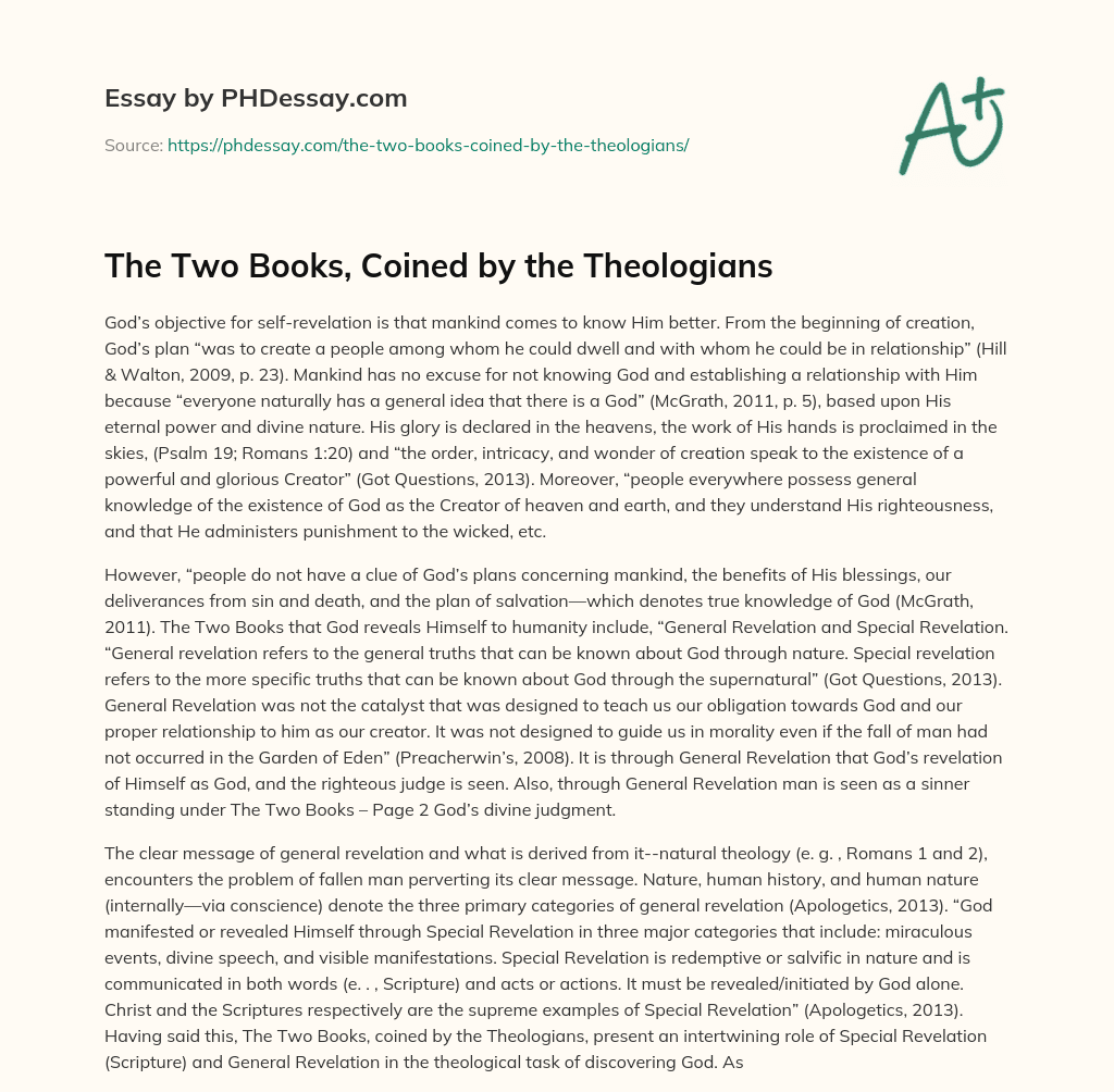 The Two Books, Coined by the Theologians essay