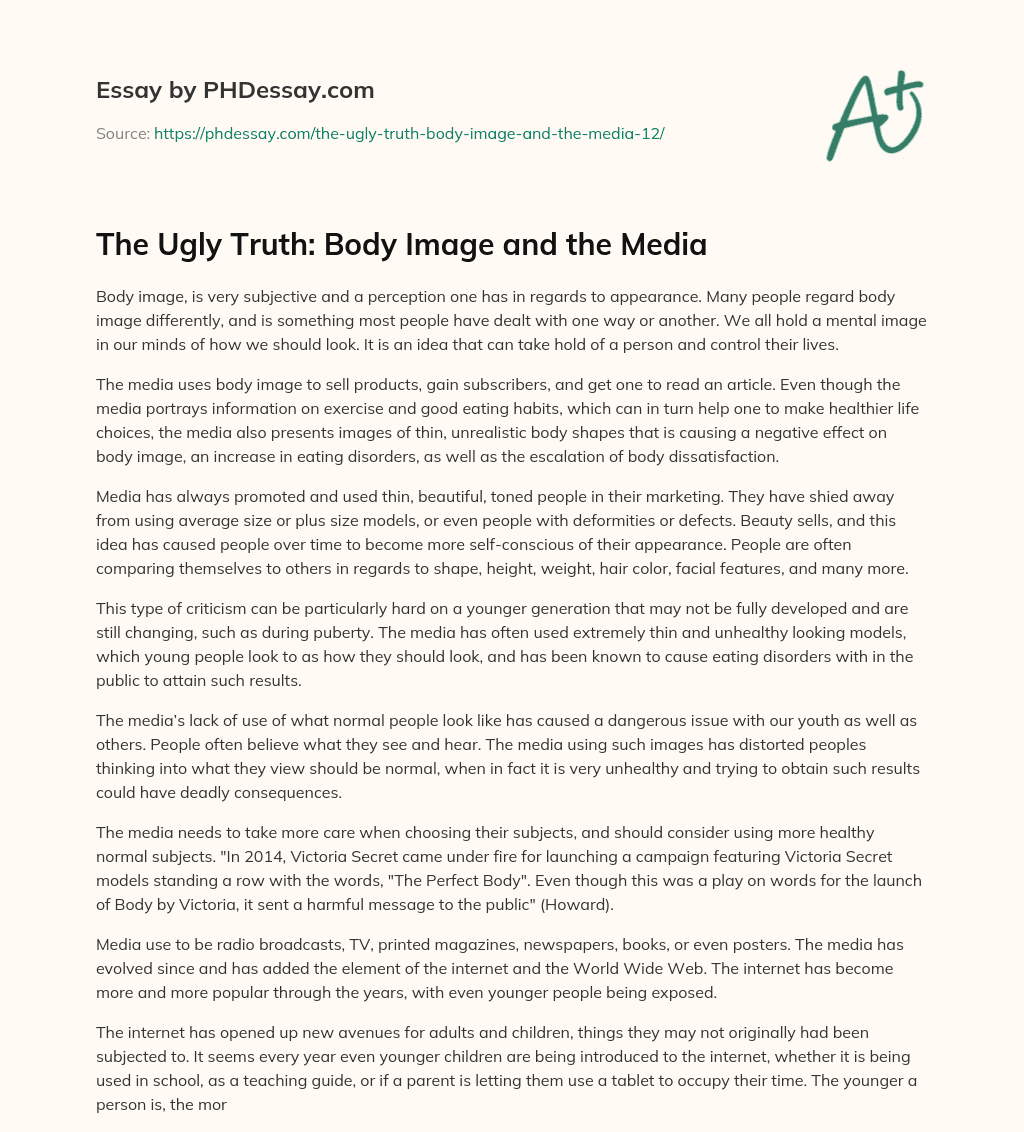 The Ugly Truth: Body Image and the Media essay