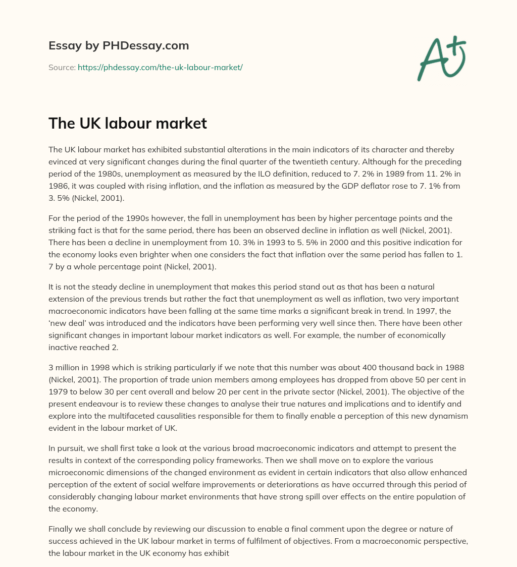 The UK labour market essay