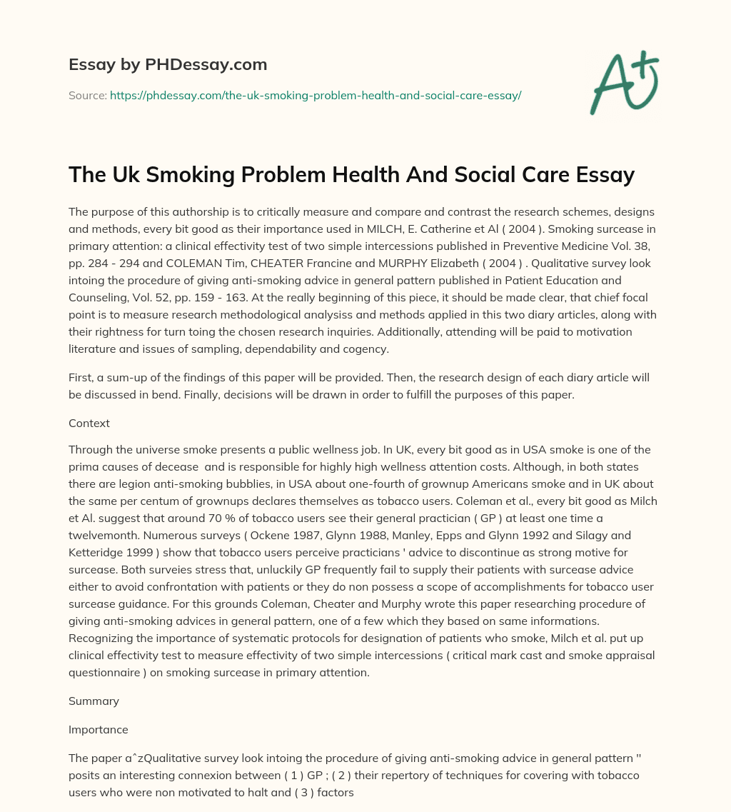 essay about smoking problem and solution