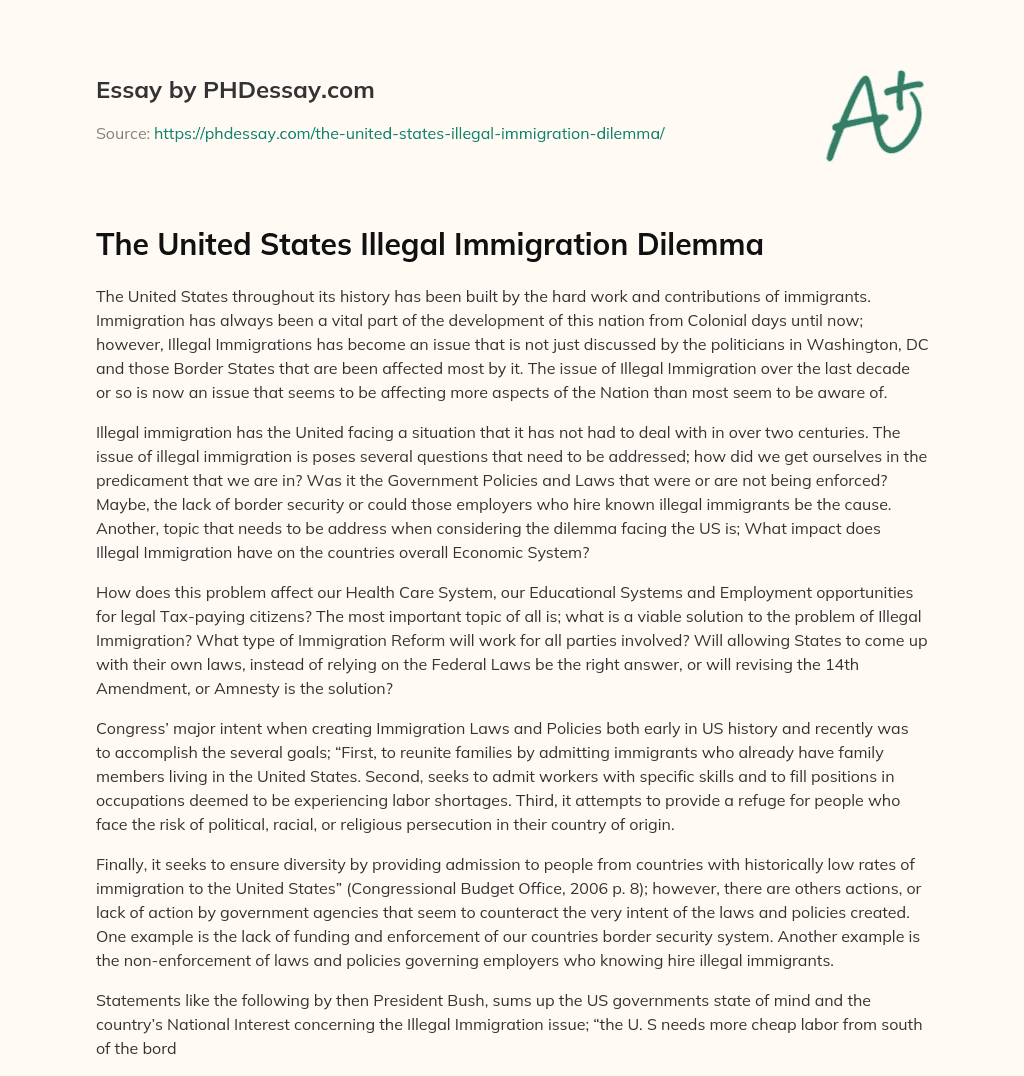 essay about immigration in the united states