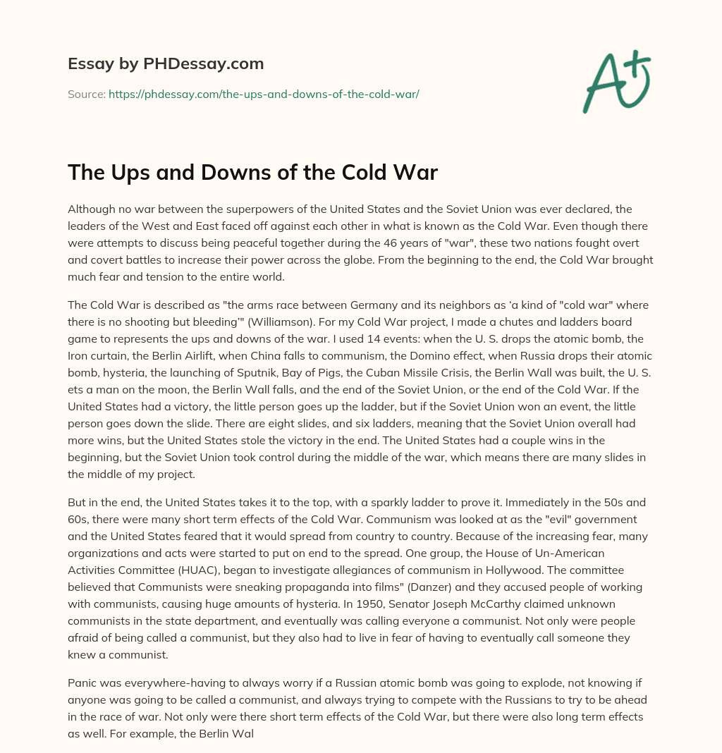 The Ups and Downs of the Cold War essay