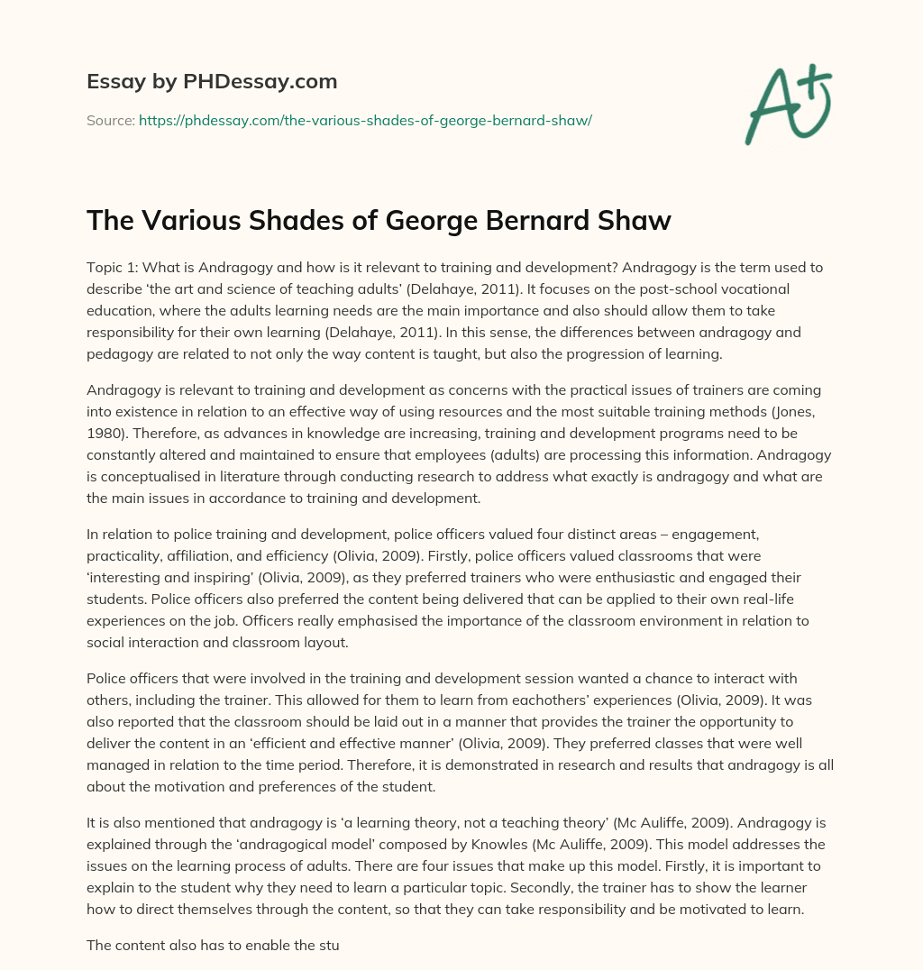 The Various Shades of George Bernard Shaw essay