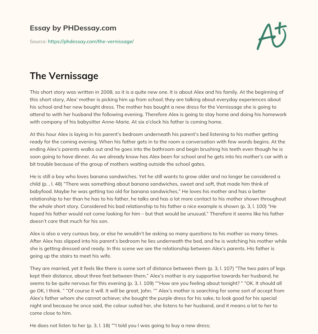 The Vernissage essay