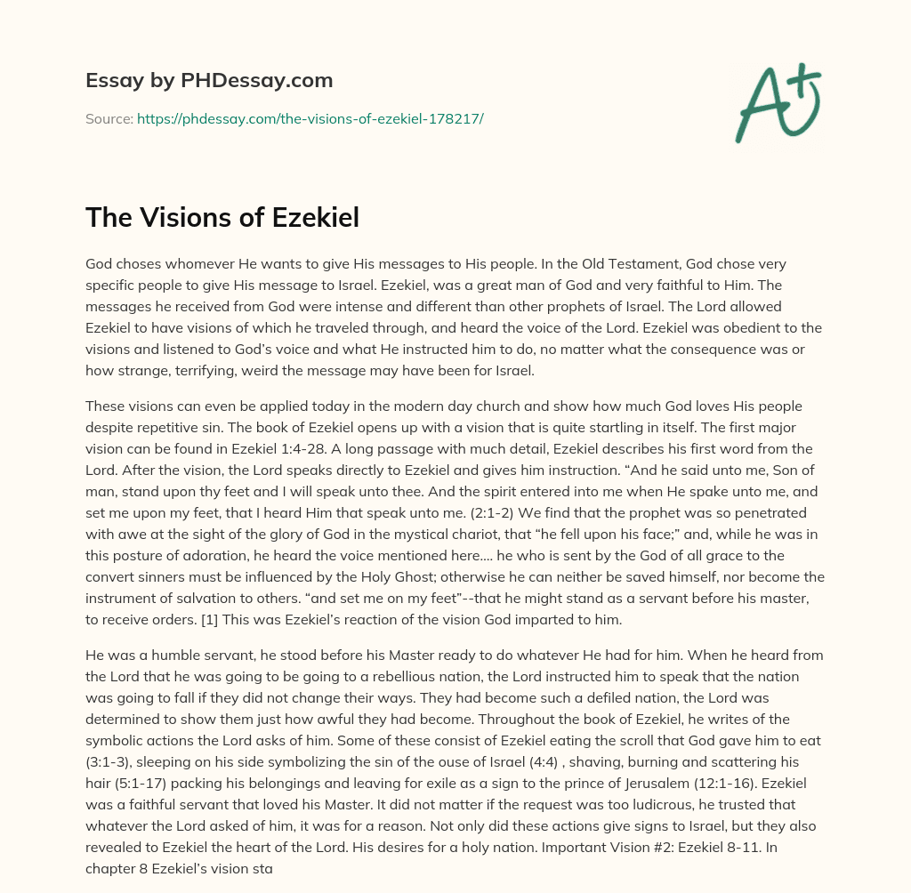 The Visions of Ezekiel essay