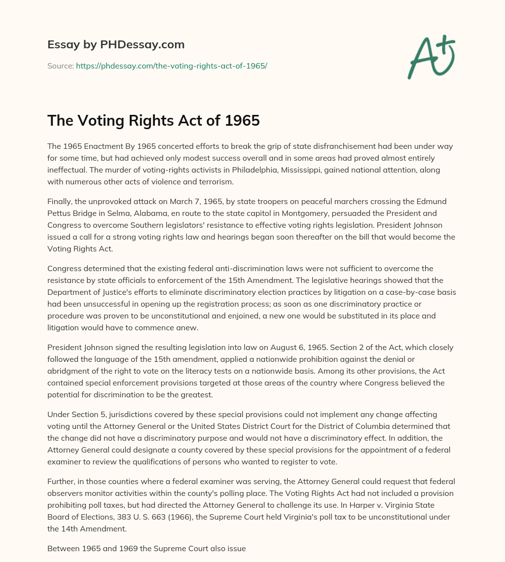 voting rights act essay