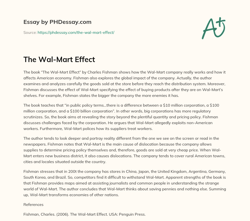 The Wal-Mart Effect essay