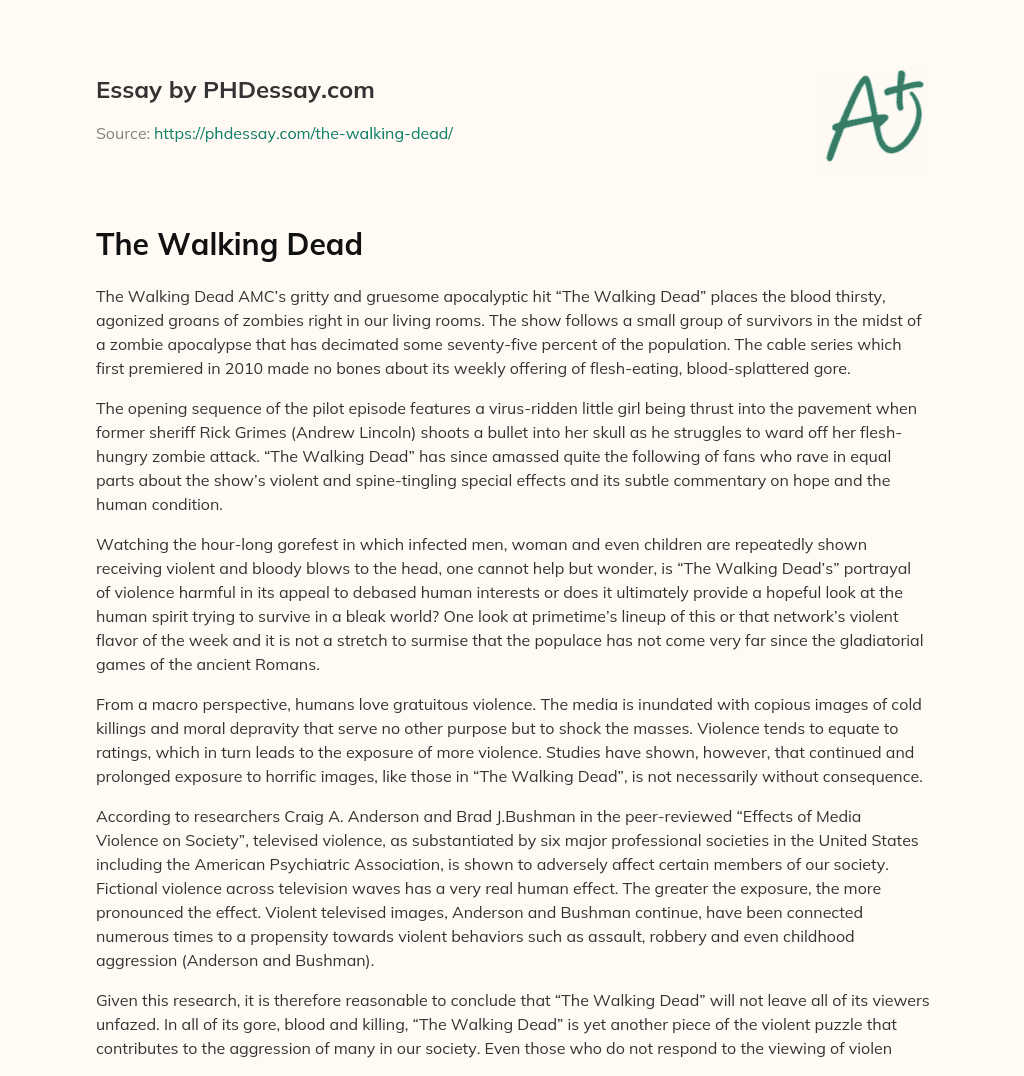 essay about the walking dead