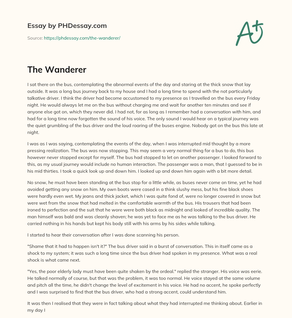 The Wanderer essay