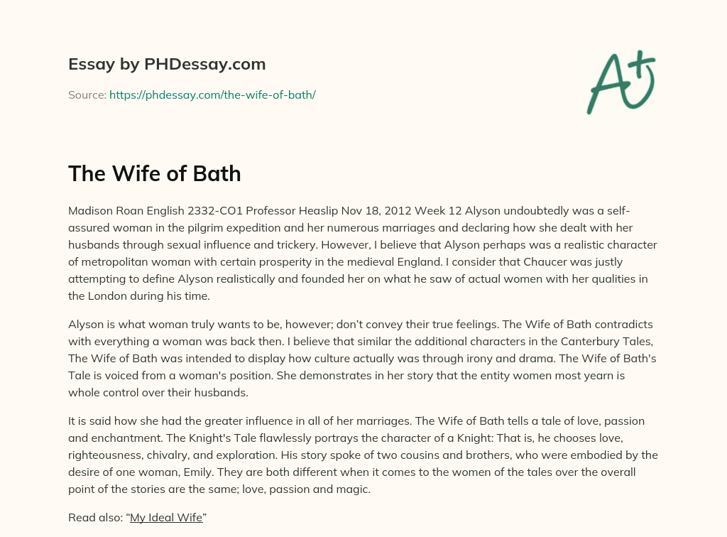 The Wife of Bath essay