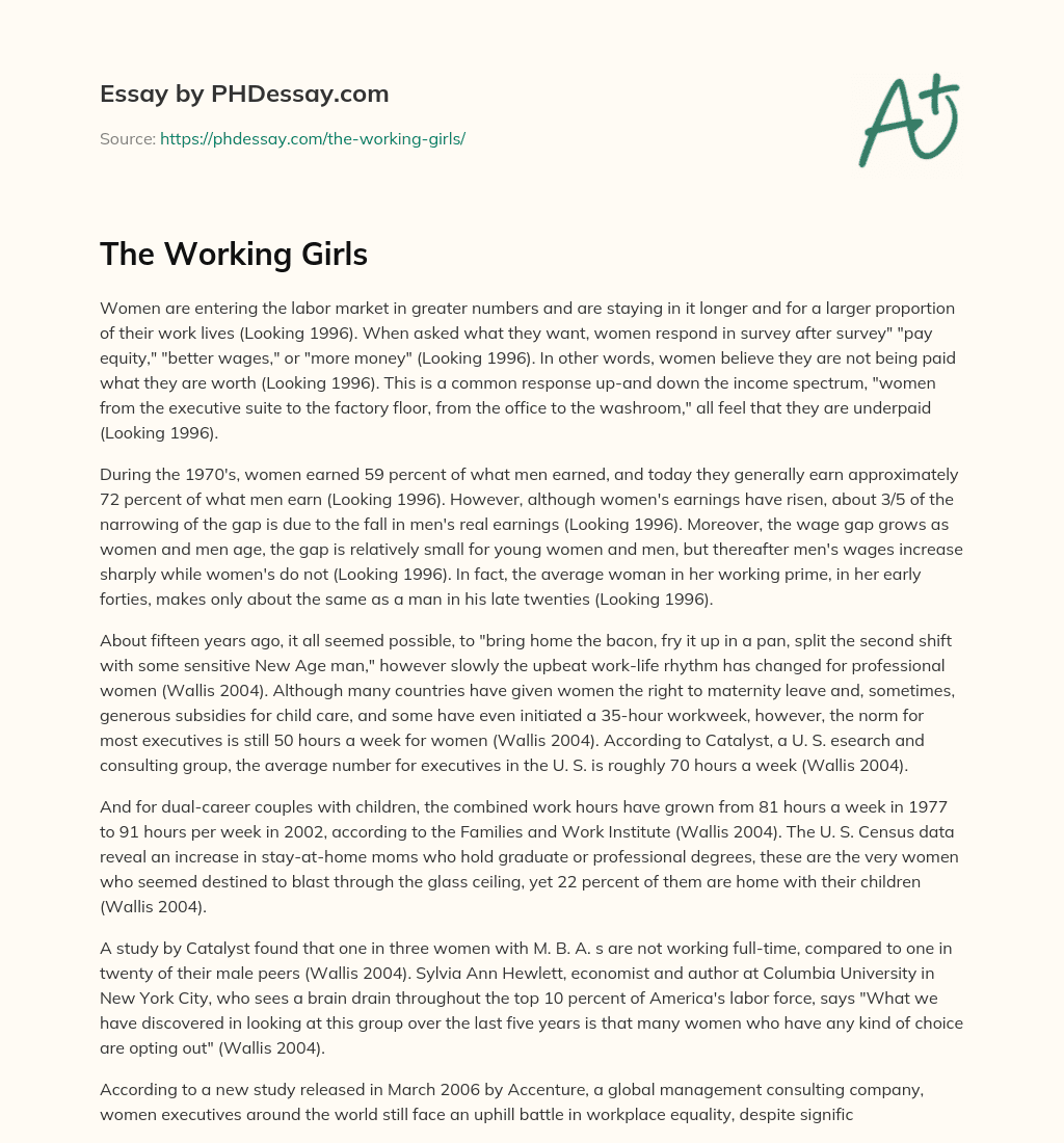 The Working Girls essay
