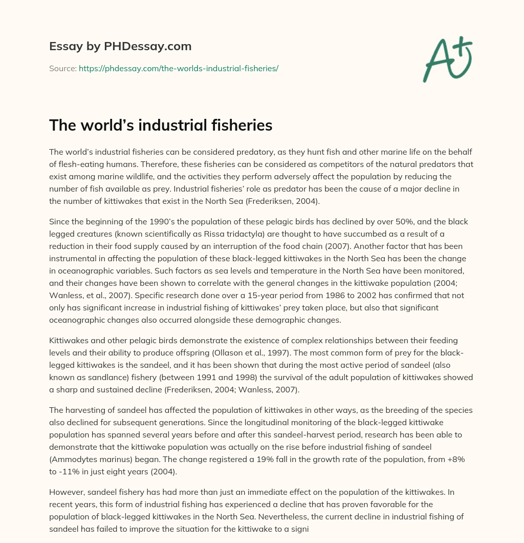 The world’s industrial fisheries essay