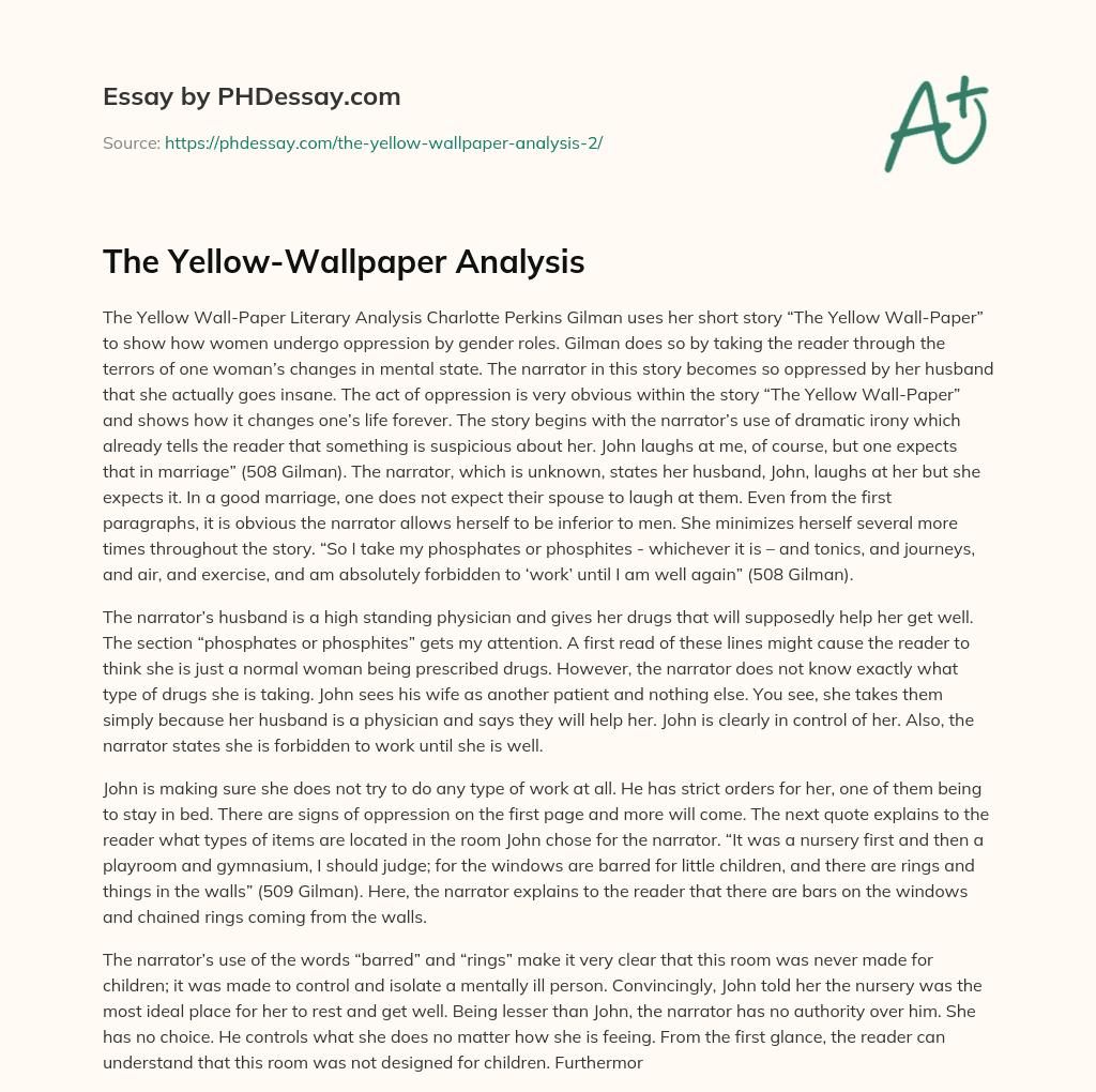 The YellowWallpaper Analysis