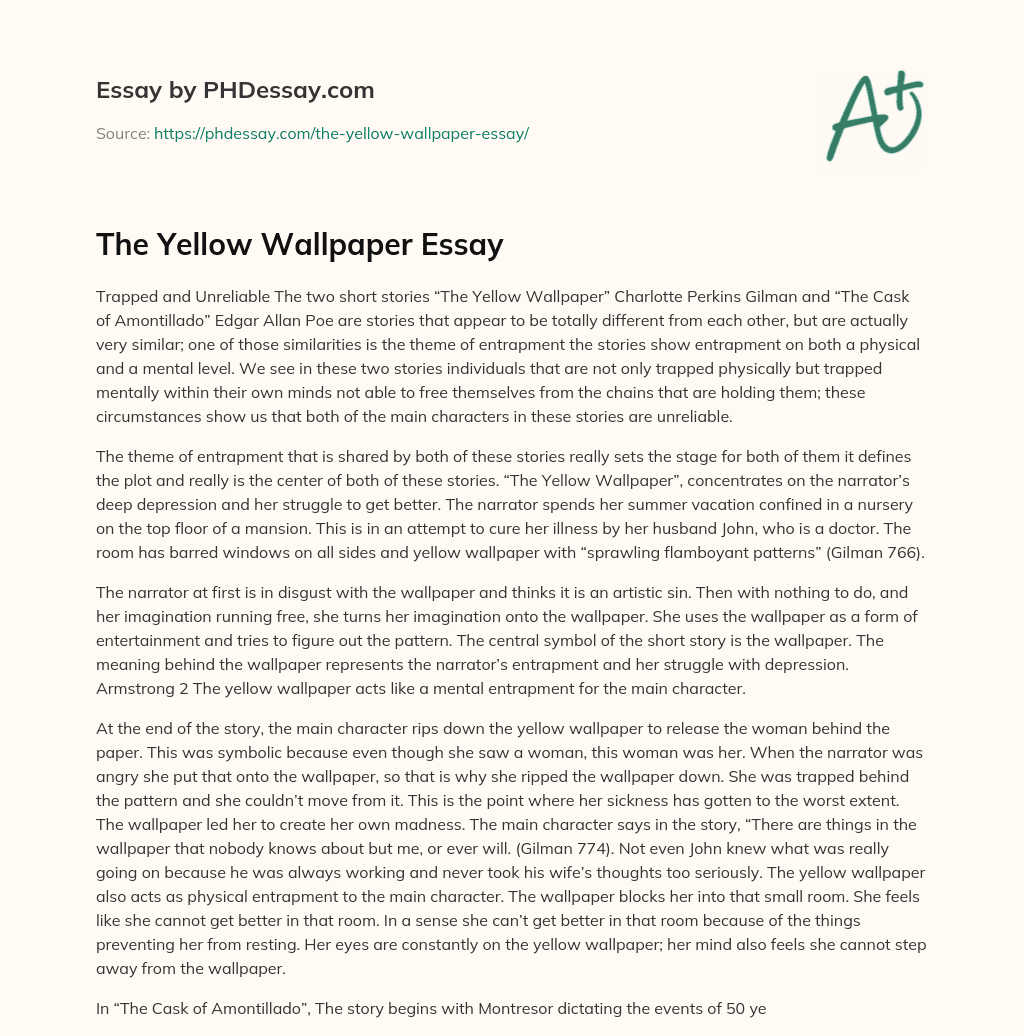 The Yellow Wallpaper Essay essay