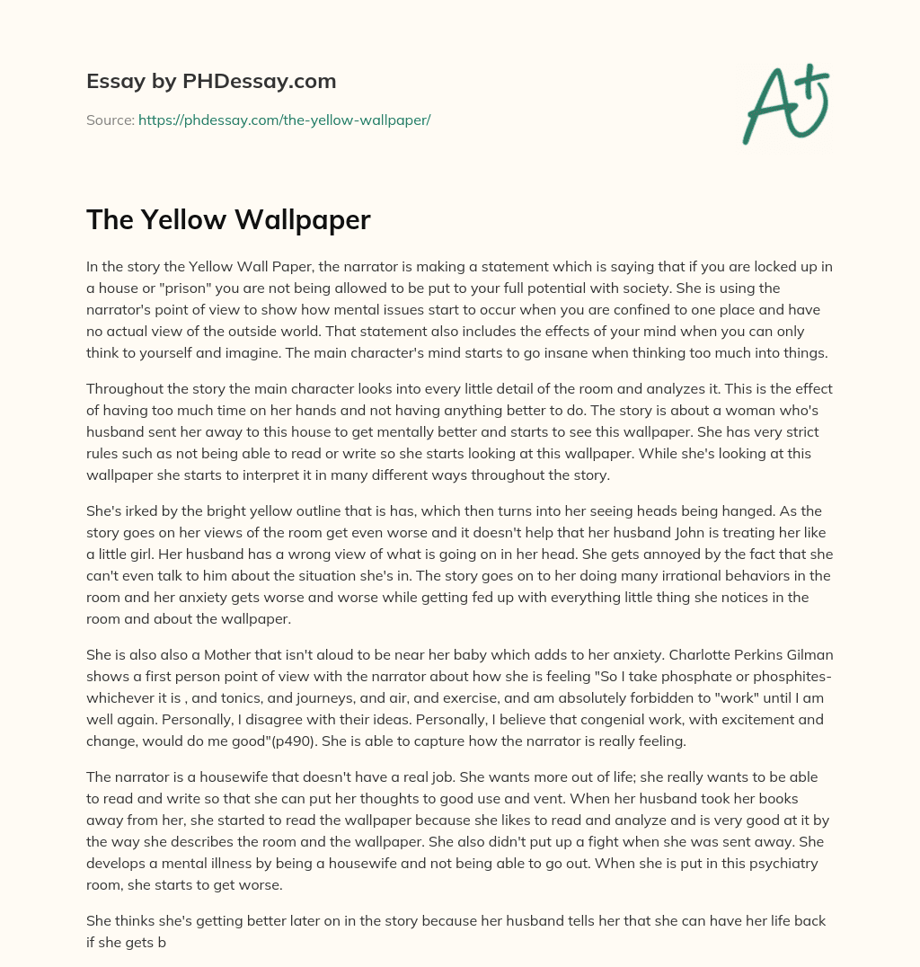 The Yellow Wallpaper essay