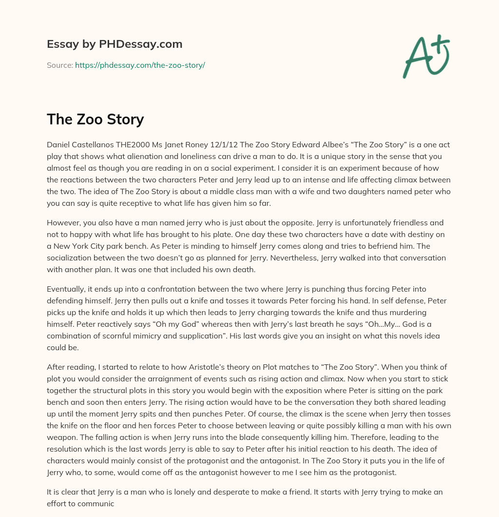 the zoo story essay