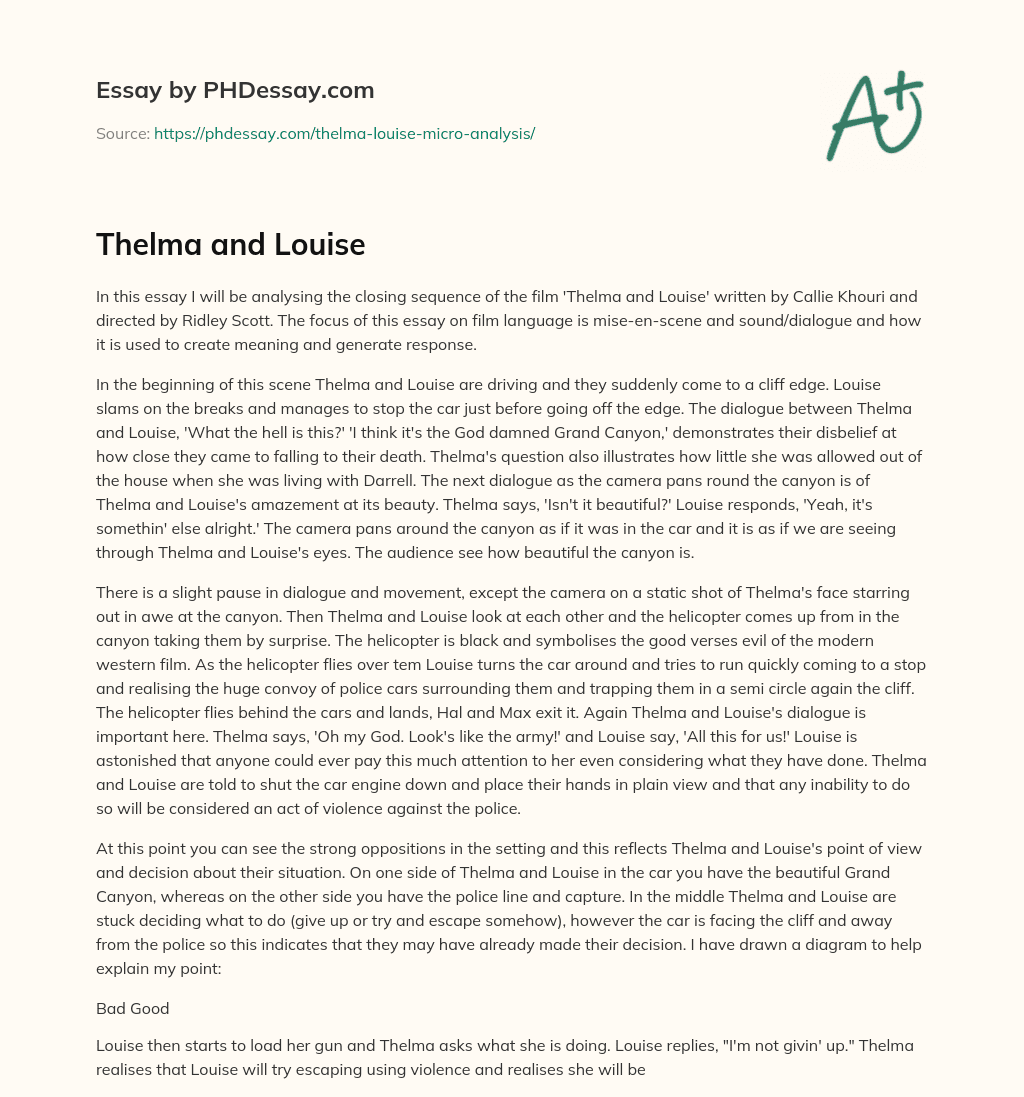 Thelma and Louise essay