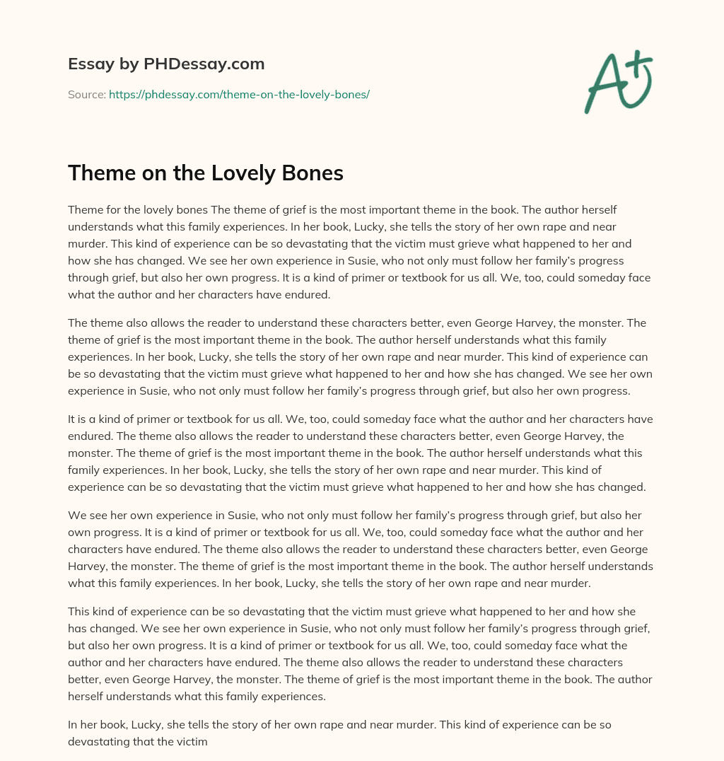 Theme on the Lovely Bones essay