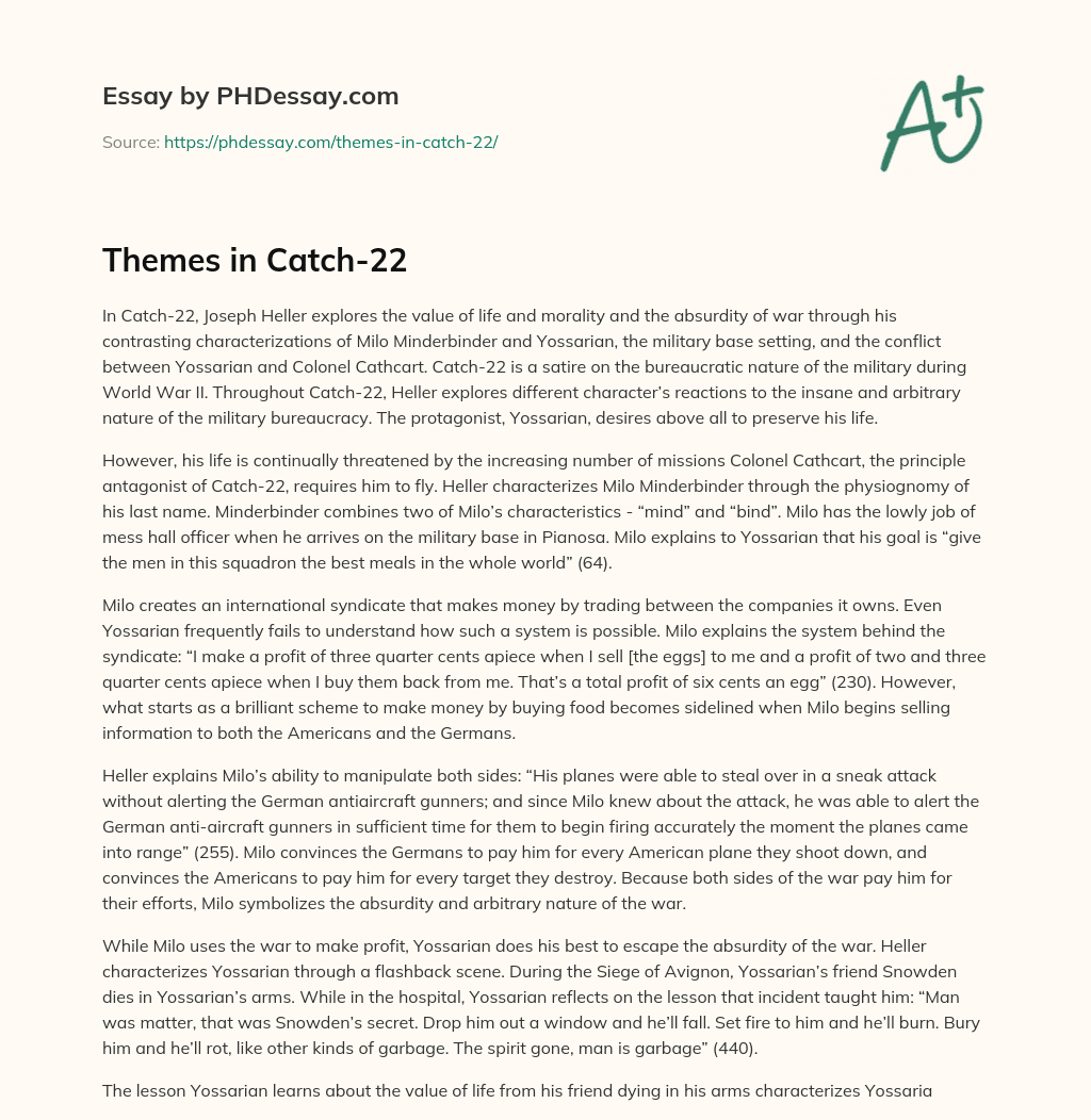 Themes in Catch-22 essay