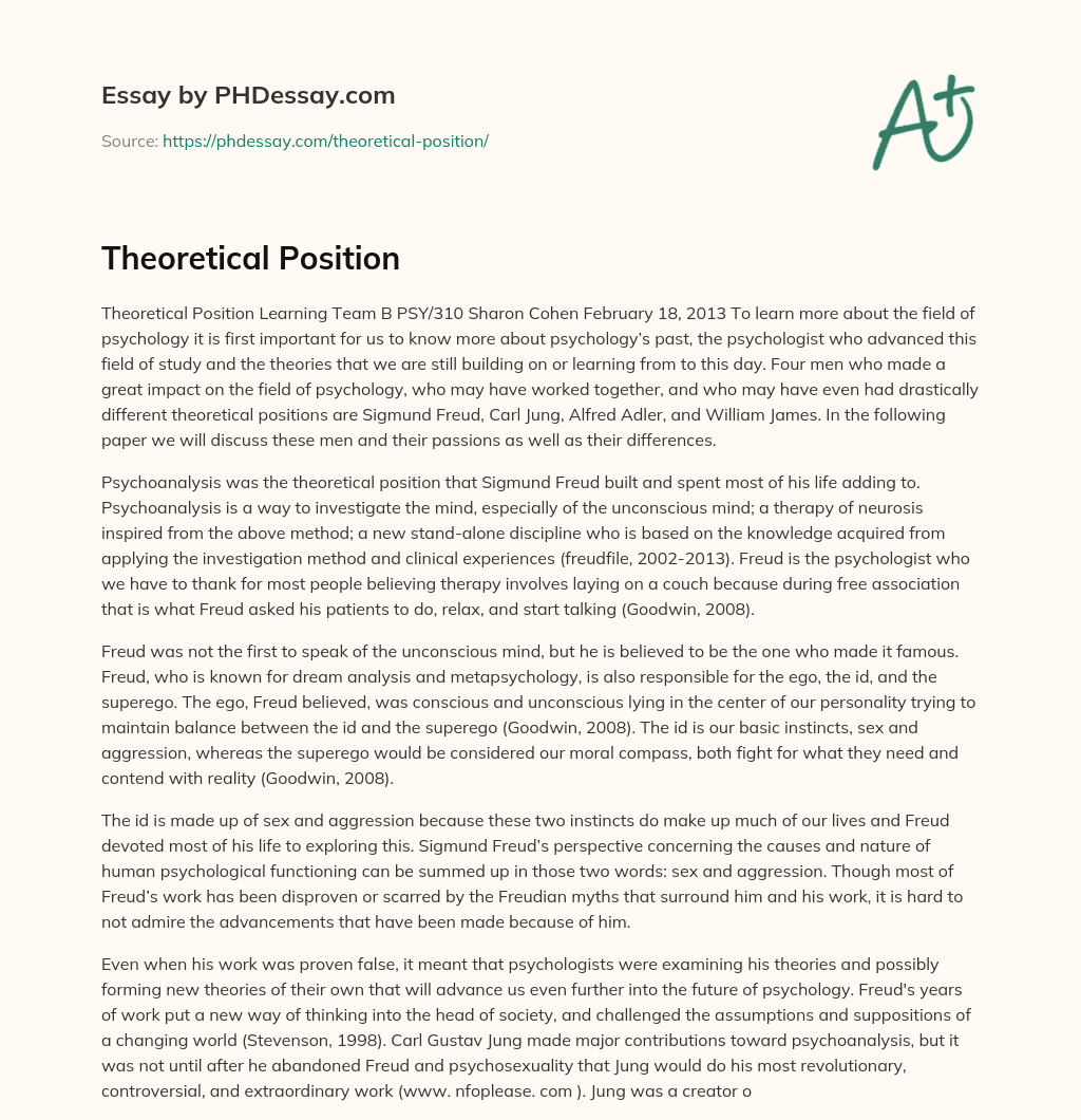 Theoretical Position essay
