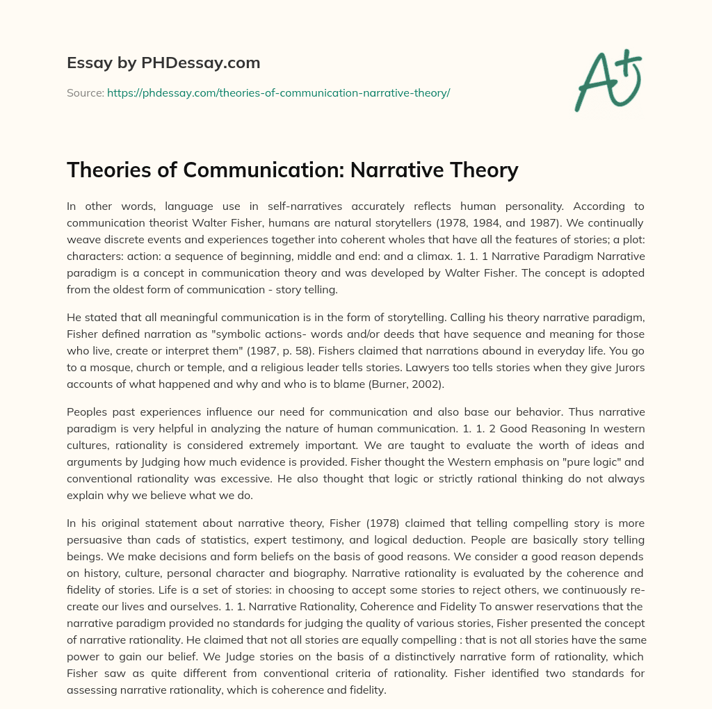 communication theory essay