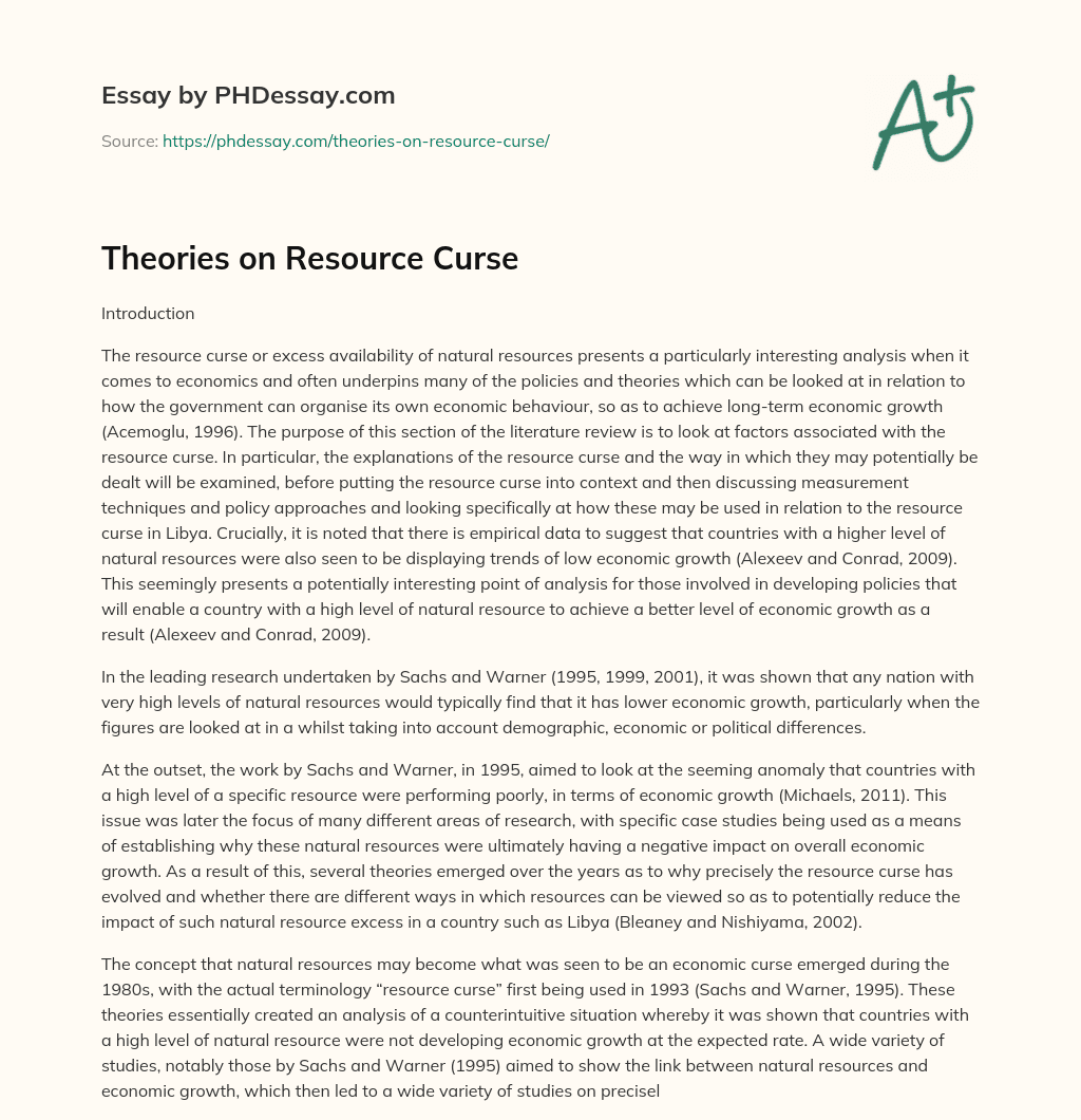 thesis on resource curse theory