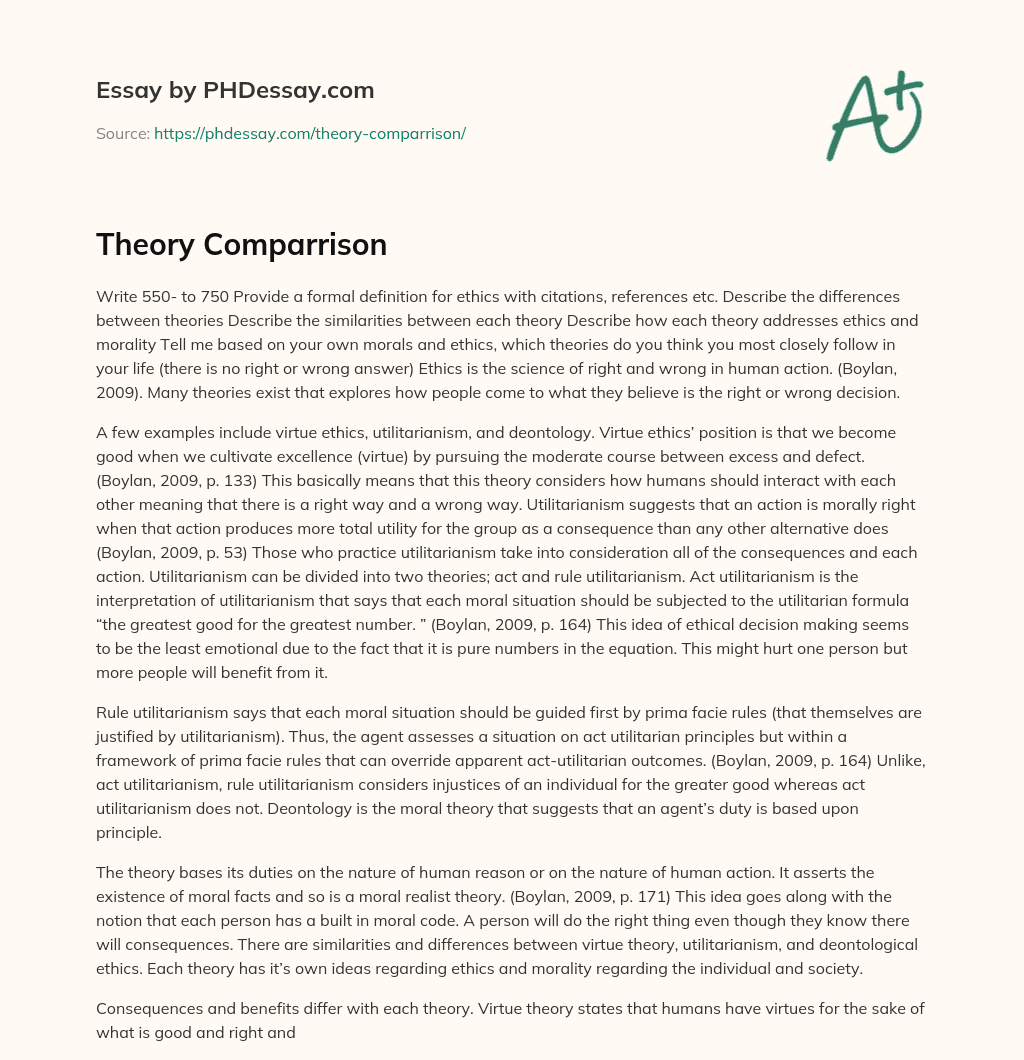 Theory Comparrison essay