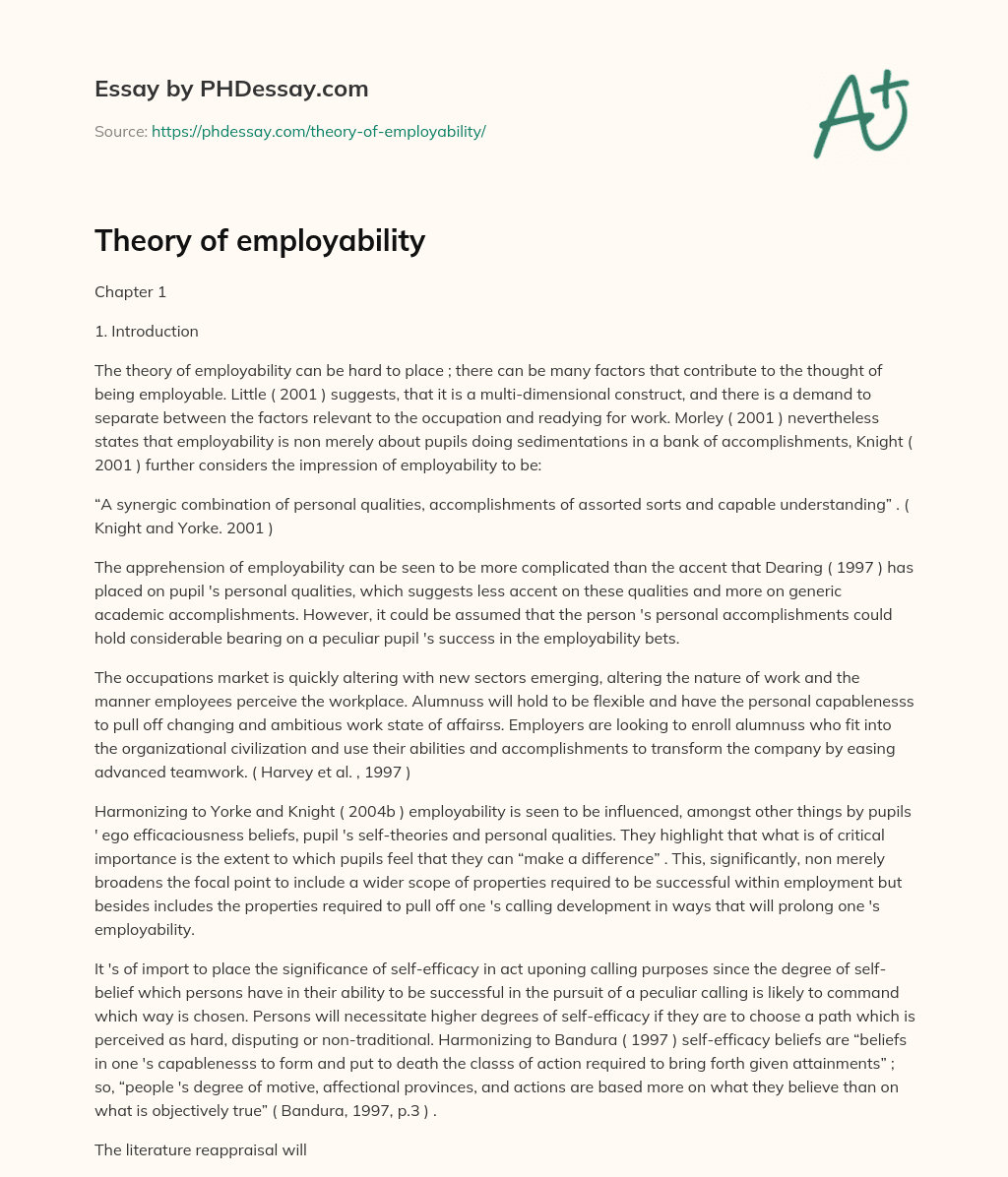 Theory of employability essay