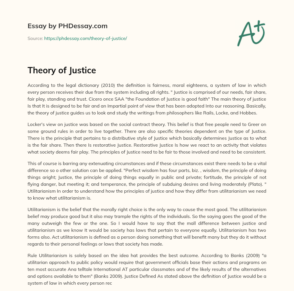 Theory of Justice essay