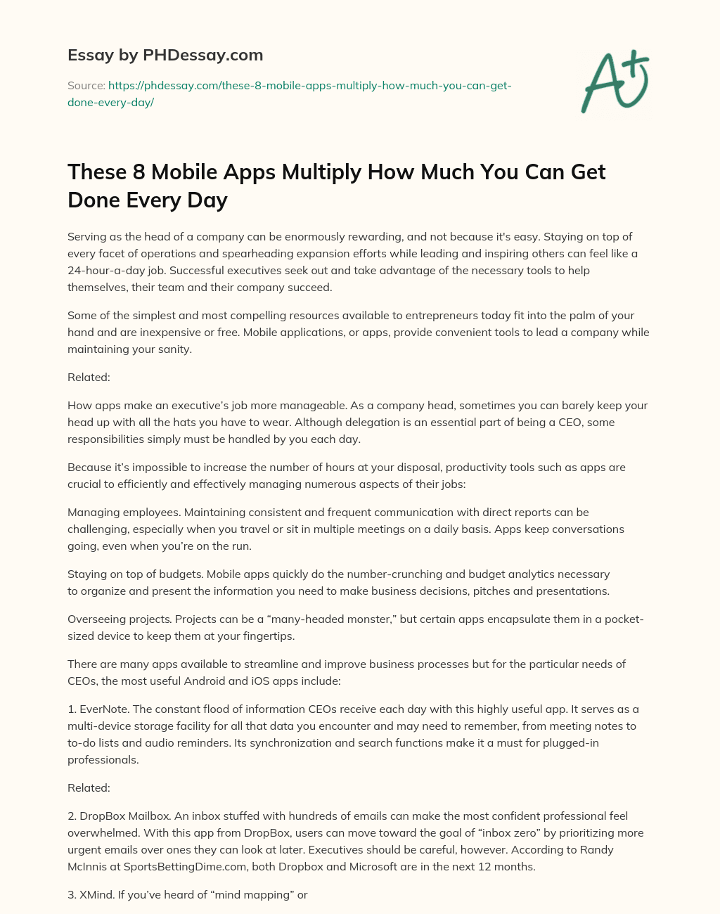 These 8 Mobile Apps Multiply How Much You Can Get Done Every Day essay