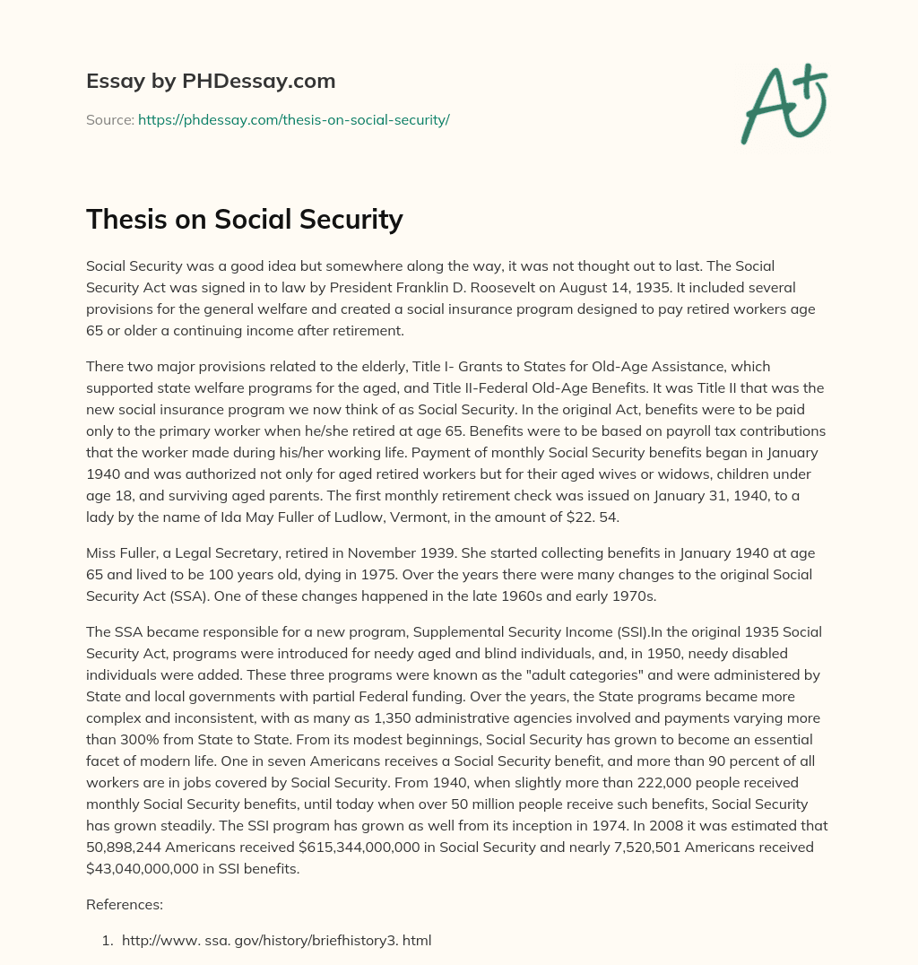 social security research paper