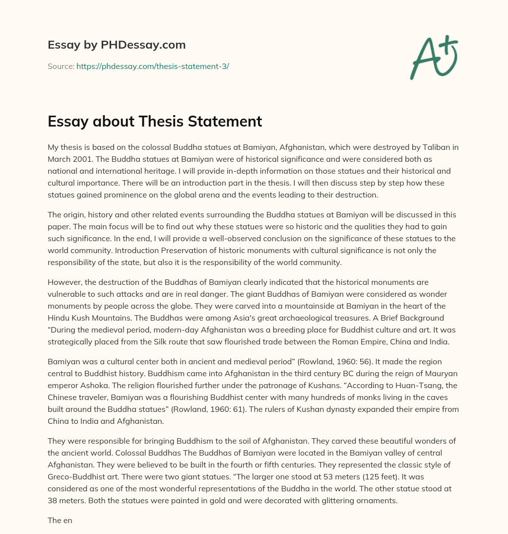 Essay about Thesis Statement essay