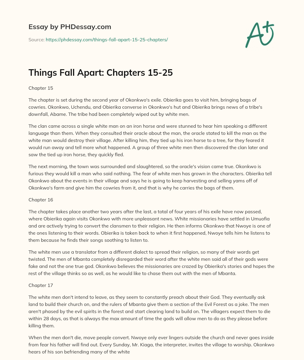 things fall apart essay questions pdf